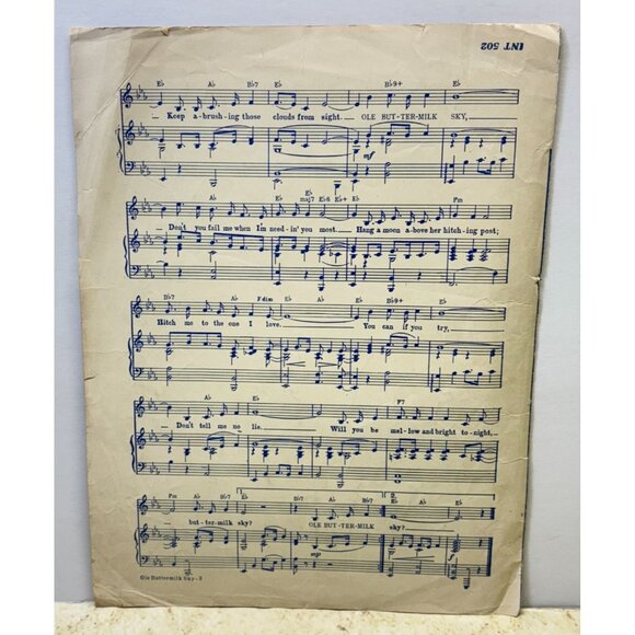Ole Buttermilk Sky Vintage Sheet Music from Canyon Passage Hoagy Carmichael 40s - Picture 4 of 6